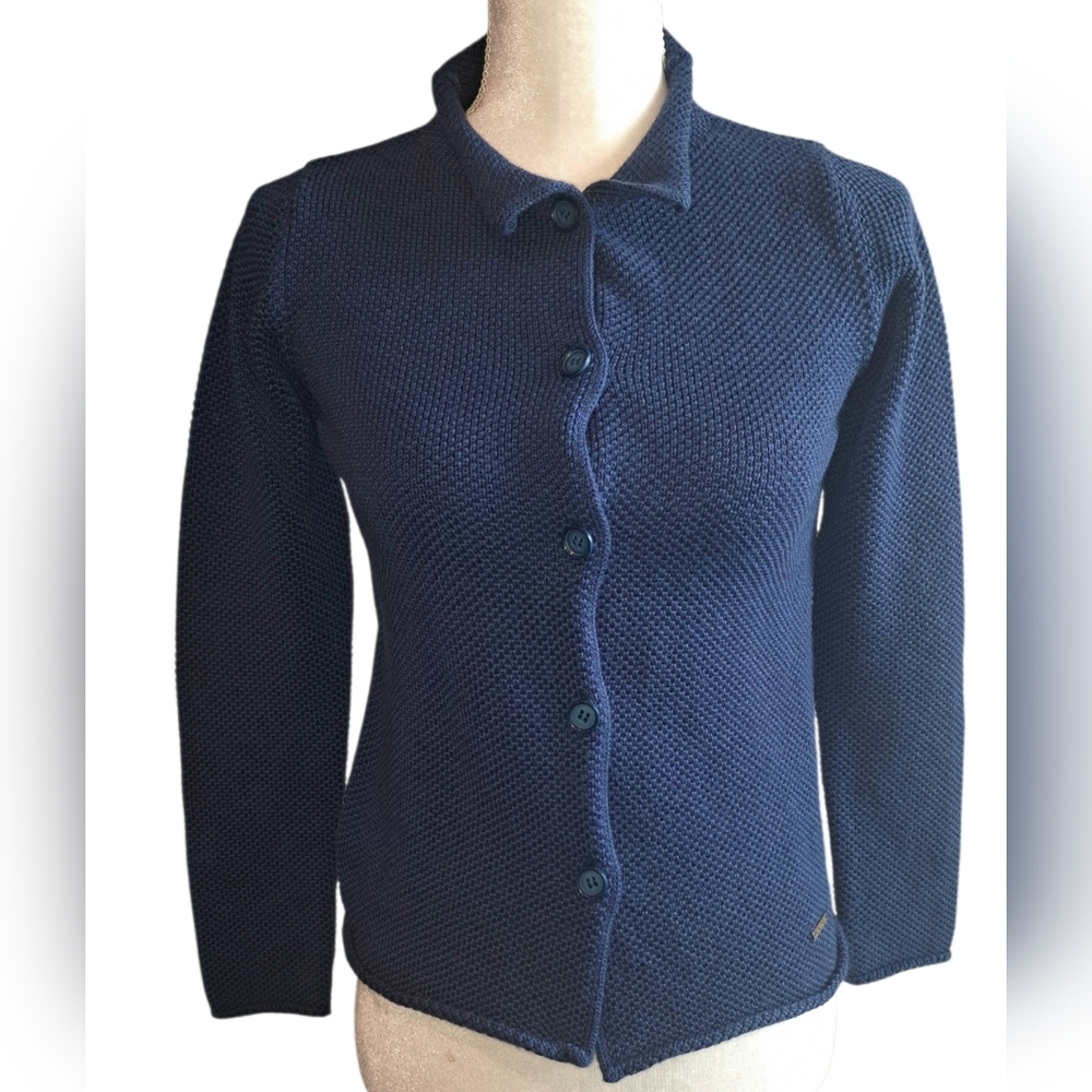 Dismero Elegant Navy Blue Women's Cardigan - Picture 2 of 9